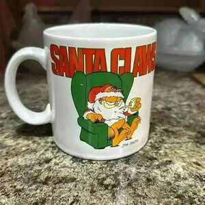 1978 Garfield Mug Christmas Santa Claws